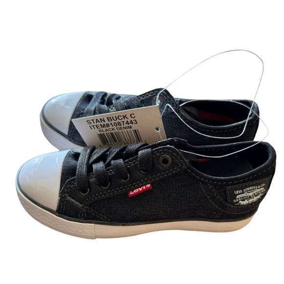 Levi’s Stan Buck C Black Denim Boys Casual comfort sneakers size 13 NWT - Picture 1 of 6